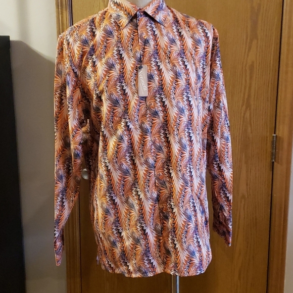 Karl knox veronelli light dress shirt orange blue - Picture 2 of 7